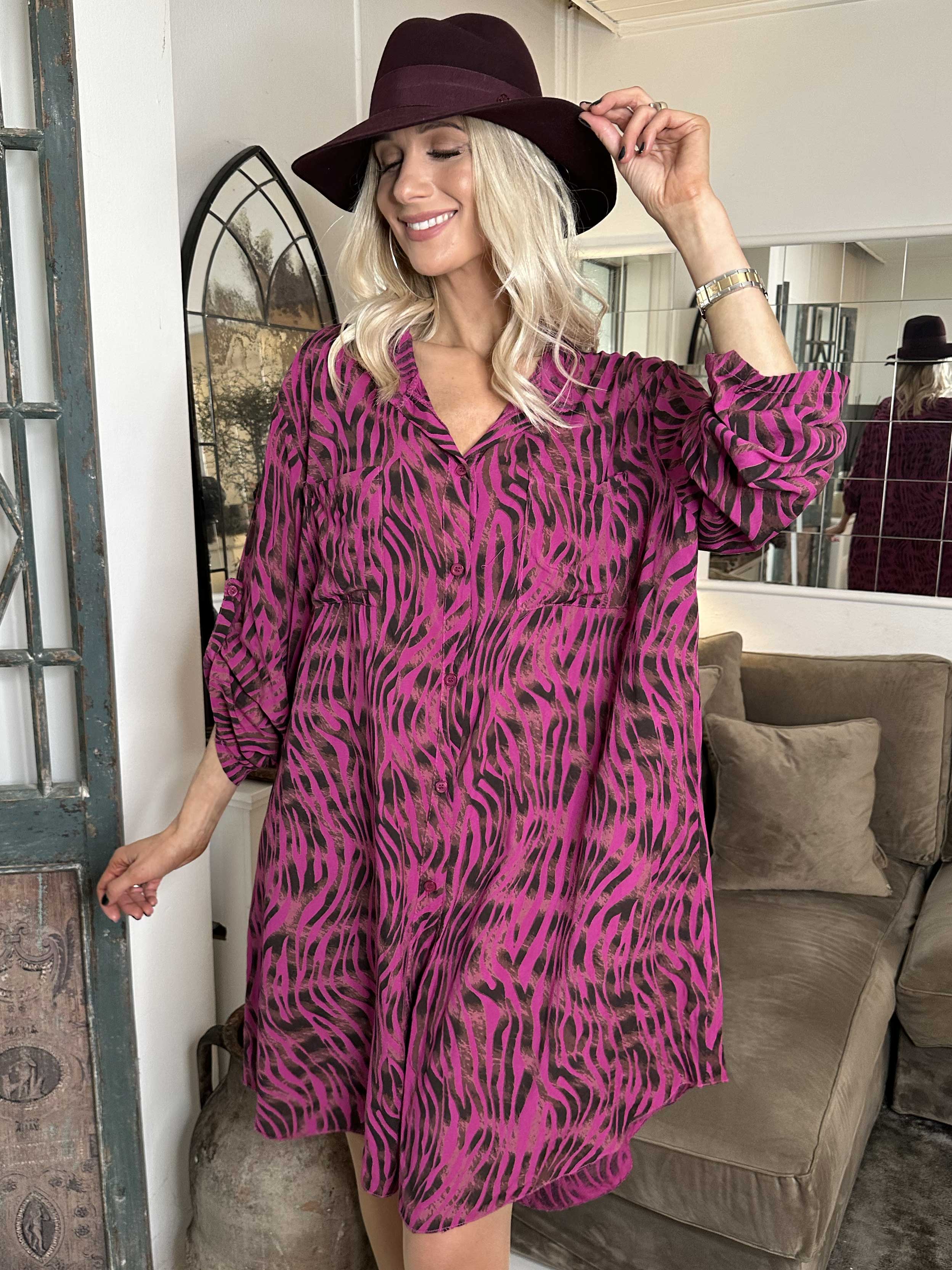 Firenze - Skjorte i bomuld med dyrestriber